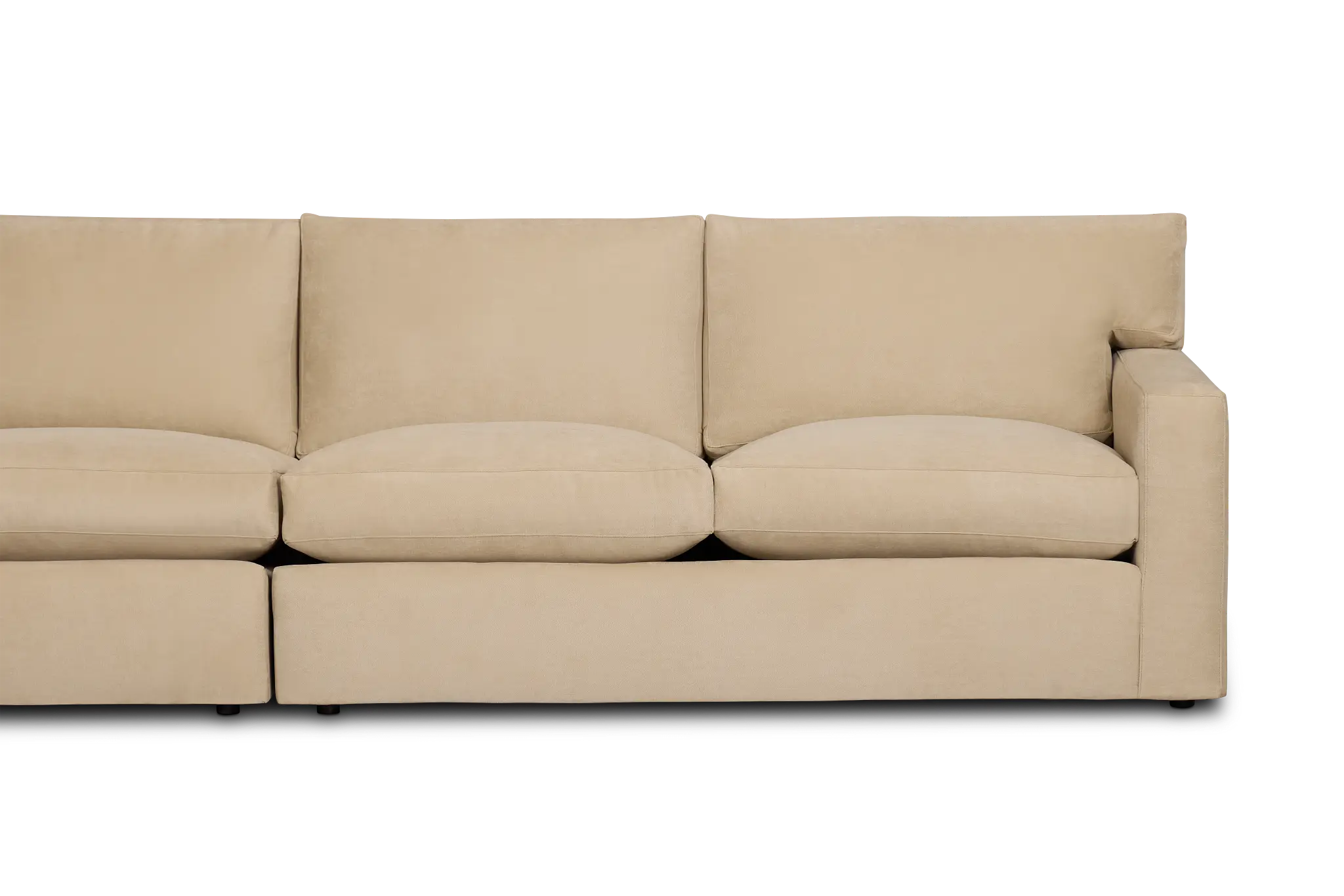 Hudson Beige Fabric Large 2-arm Wedge Sectional Hudson Beige Fabric Large 2-arm Wedge Sectional