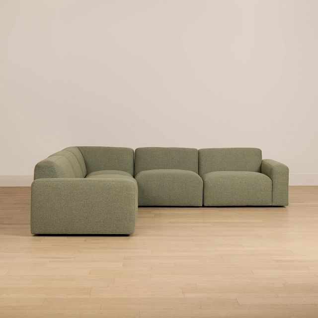 Baylor Green Fabric 5-piece Modular Sectional