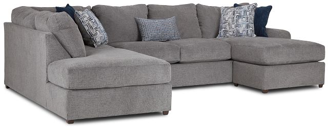 Banks Gray Fabric Left Bumper Sectional