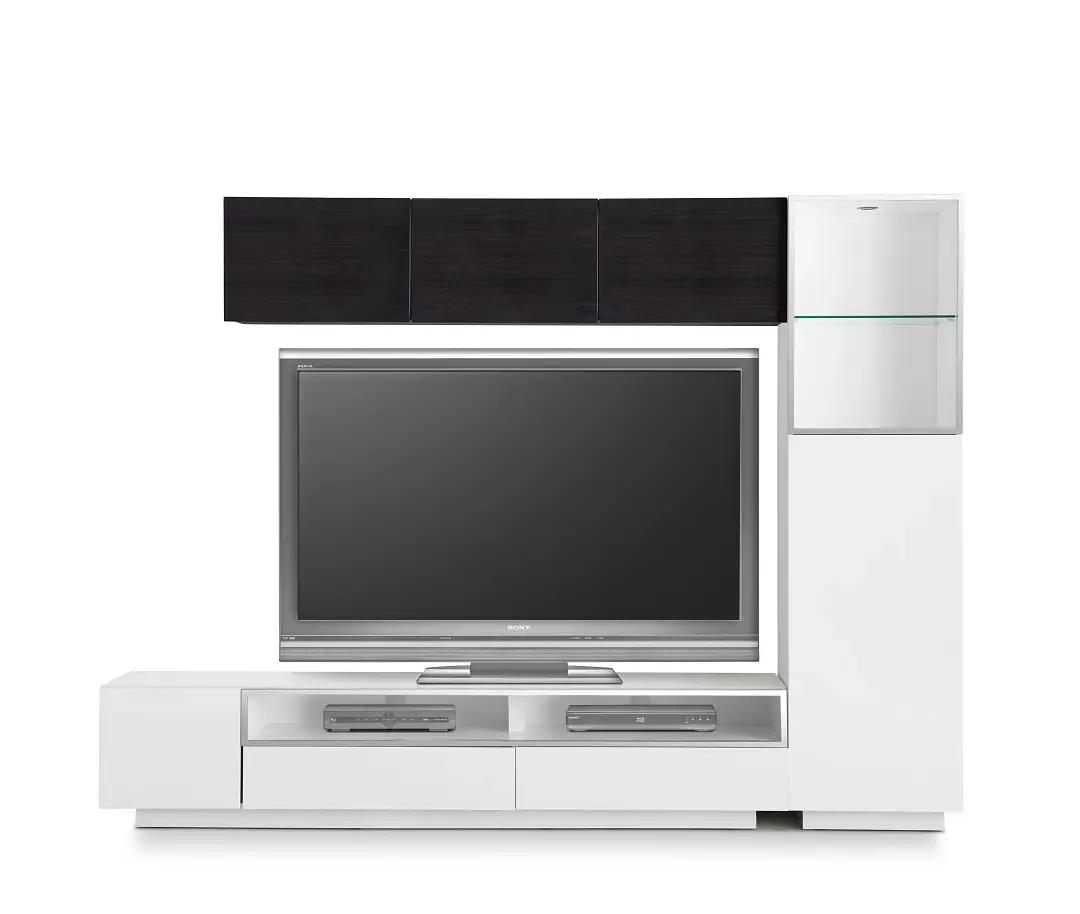 Vancouver 108" White Dark Tone 5-piece Right Modular Wall Vancouver 108" White Dark Tone 5-piece Right Modular Wall