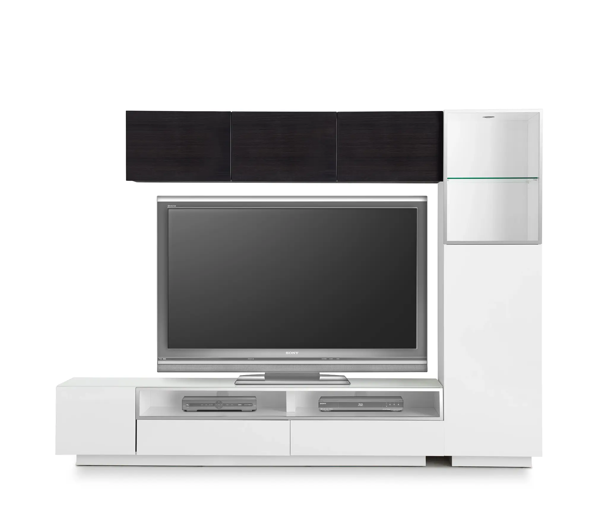 Vancouver 108" White Dark Tone 5-piece Right Modular Wall Vancouver 108" White Dark Tone 5-piece Right Modular Wall