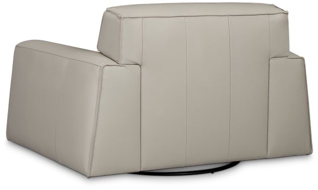 Blanca Gray Leather Swivel Chair