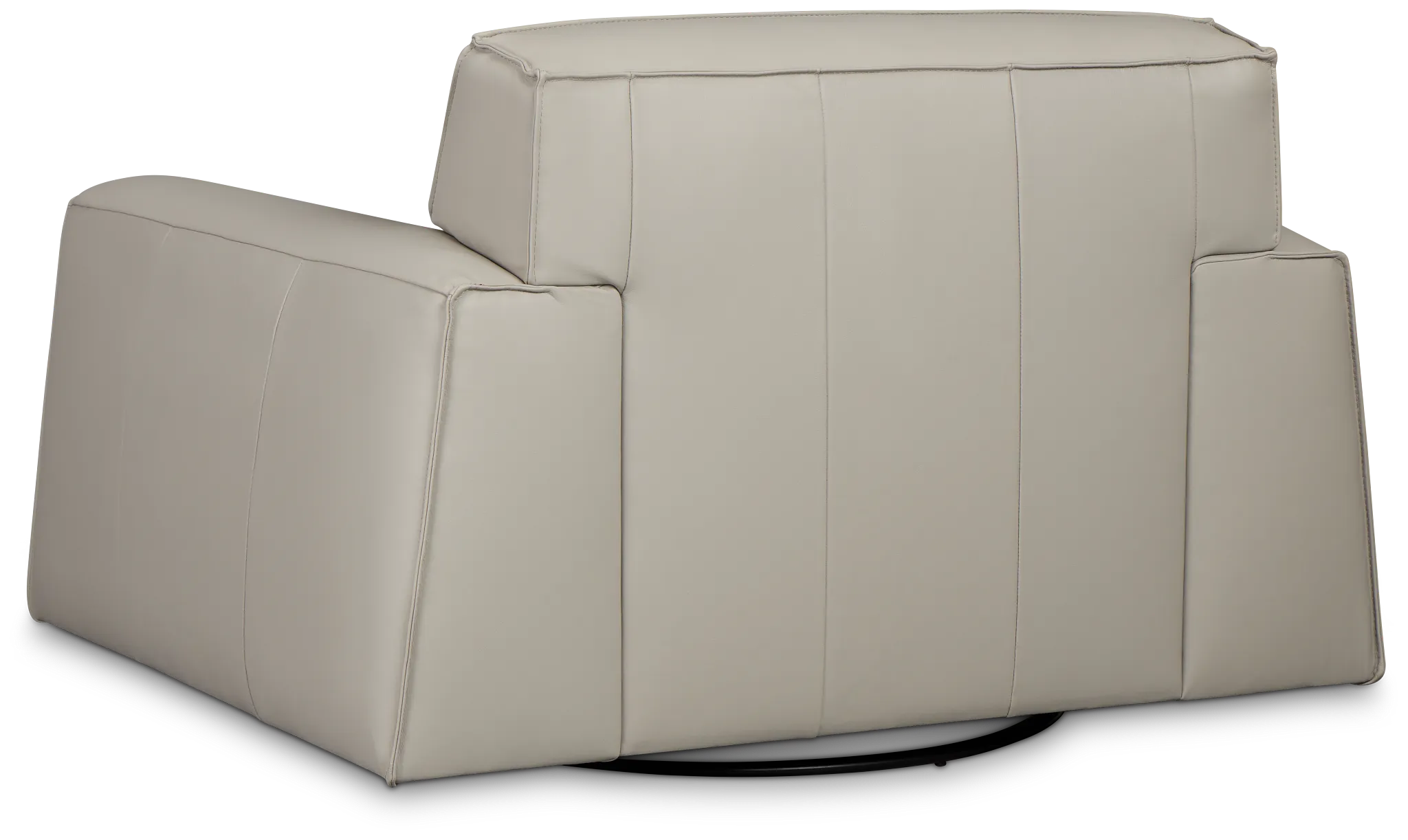 Blanca Gray Leather Swivel Chair