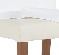 Destination White Short Slipcover Chair With Light Tone Leg