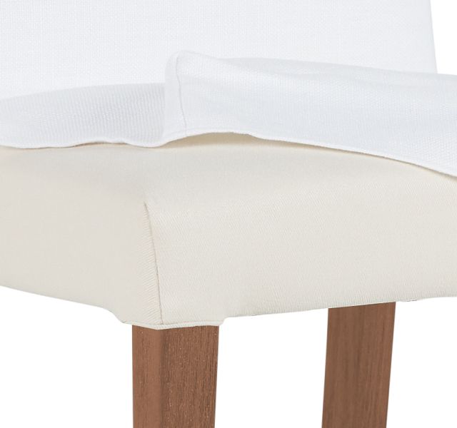 Destination White Short Slipcover Chair With Light Tone Leg (5)