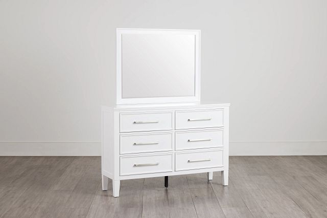Seabrook White Small Dresser & Mirror