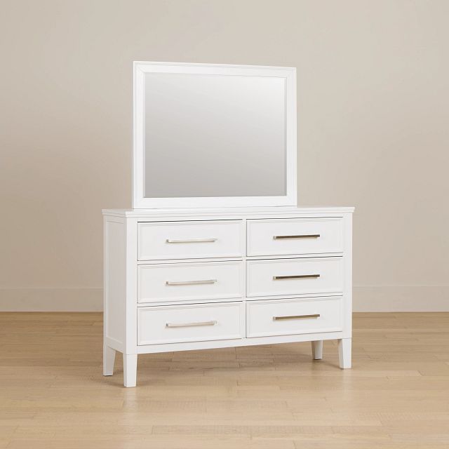 Seabrook White Small Dresser & Mirror