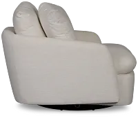 Serena White Fabric Swivel Chair