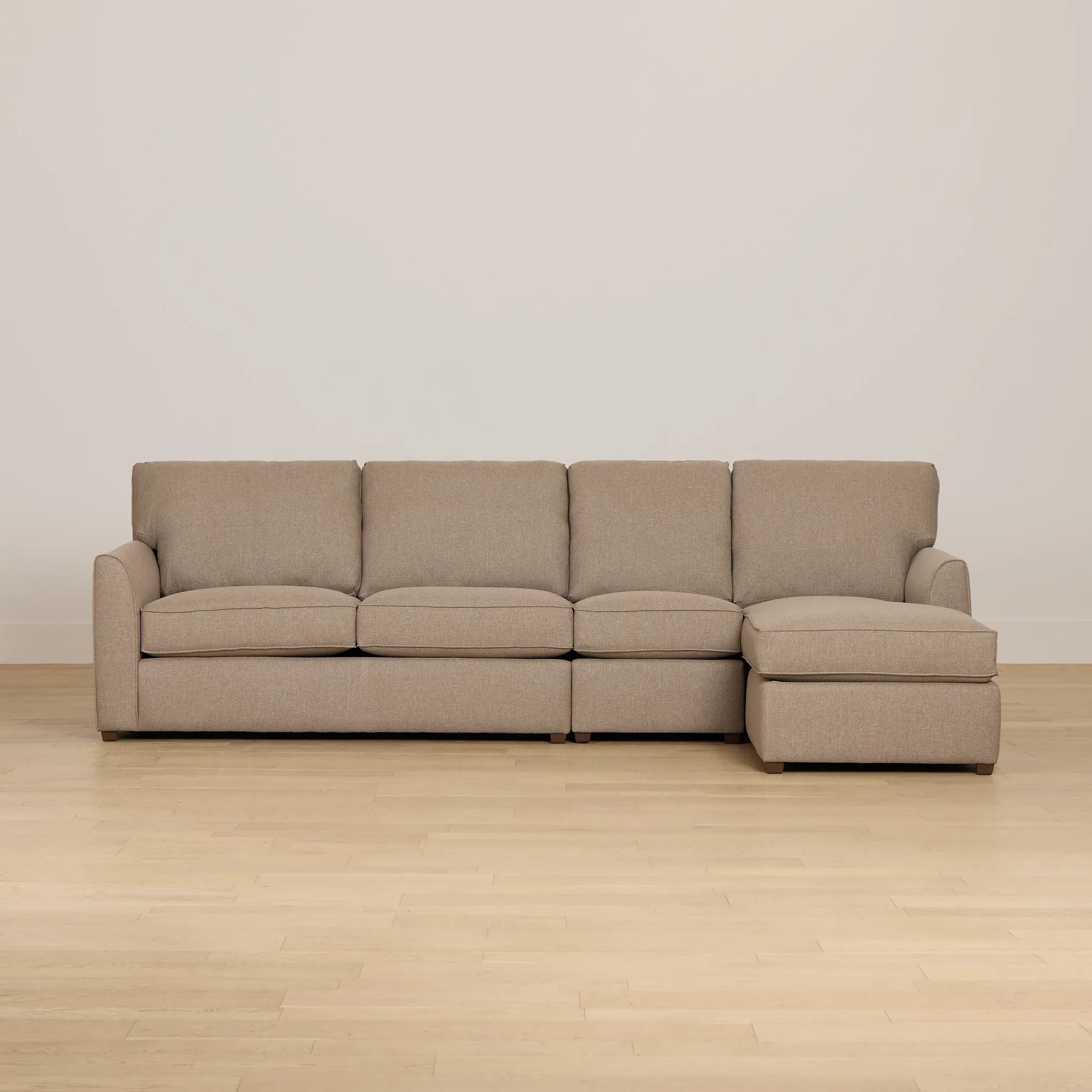 Tate Brown Fabric Small Right Chaise Sectional