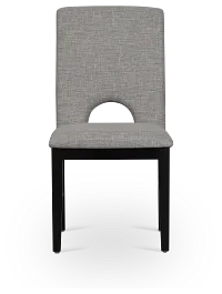 Oxford Gray Curved Upholstered Side Chair
