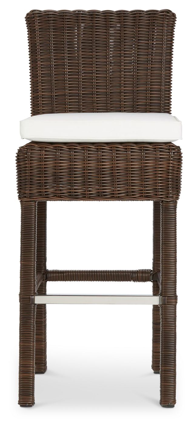 Canyon Dark Brown White Woven 30" Barstool