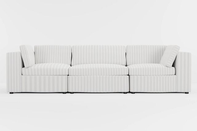 Destin Sea Lane Light Gray Fabric 3-piece Modular Sofa