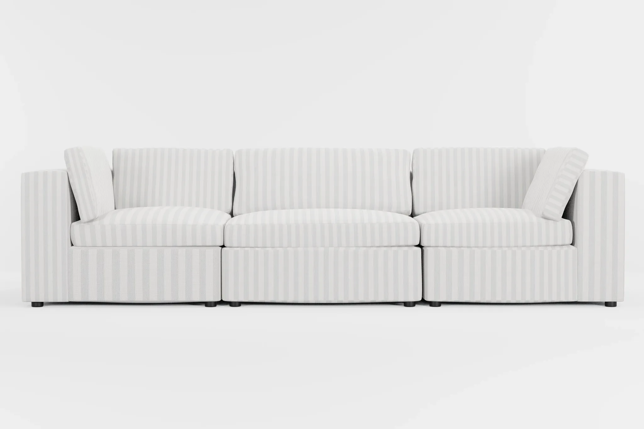 Destin Sea Lane Light Gray Fabric 3-piece Modular Sofa