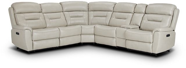Toby Light Gray Micro Medium Dual Power 2-arm Reclining Sectional