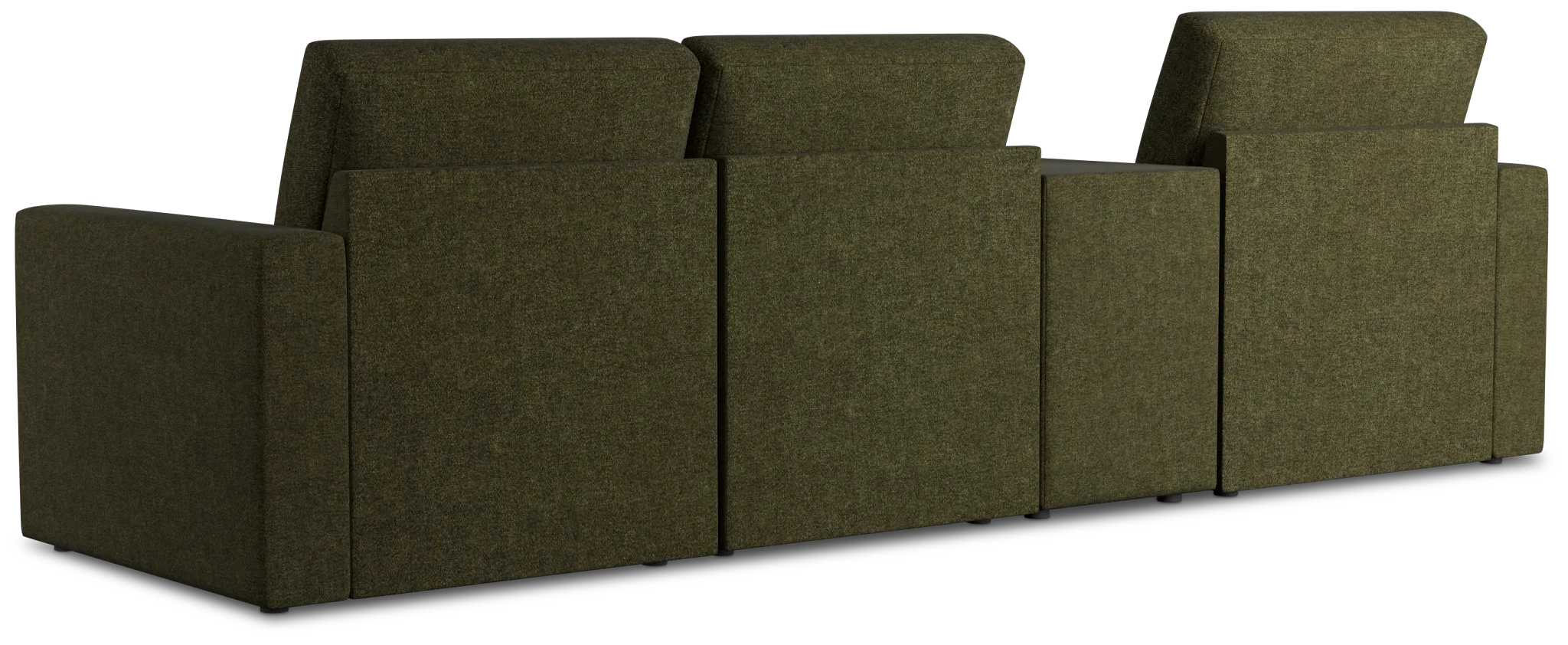 Citymod Green Fabric Small Left Chaise Sectional With Media Console