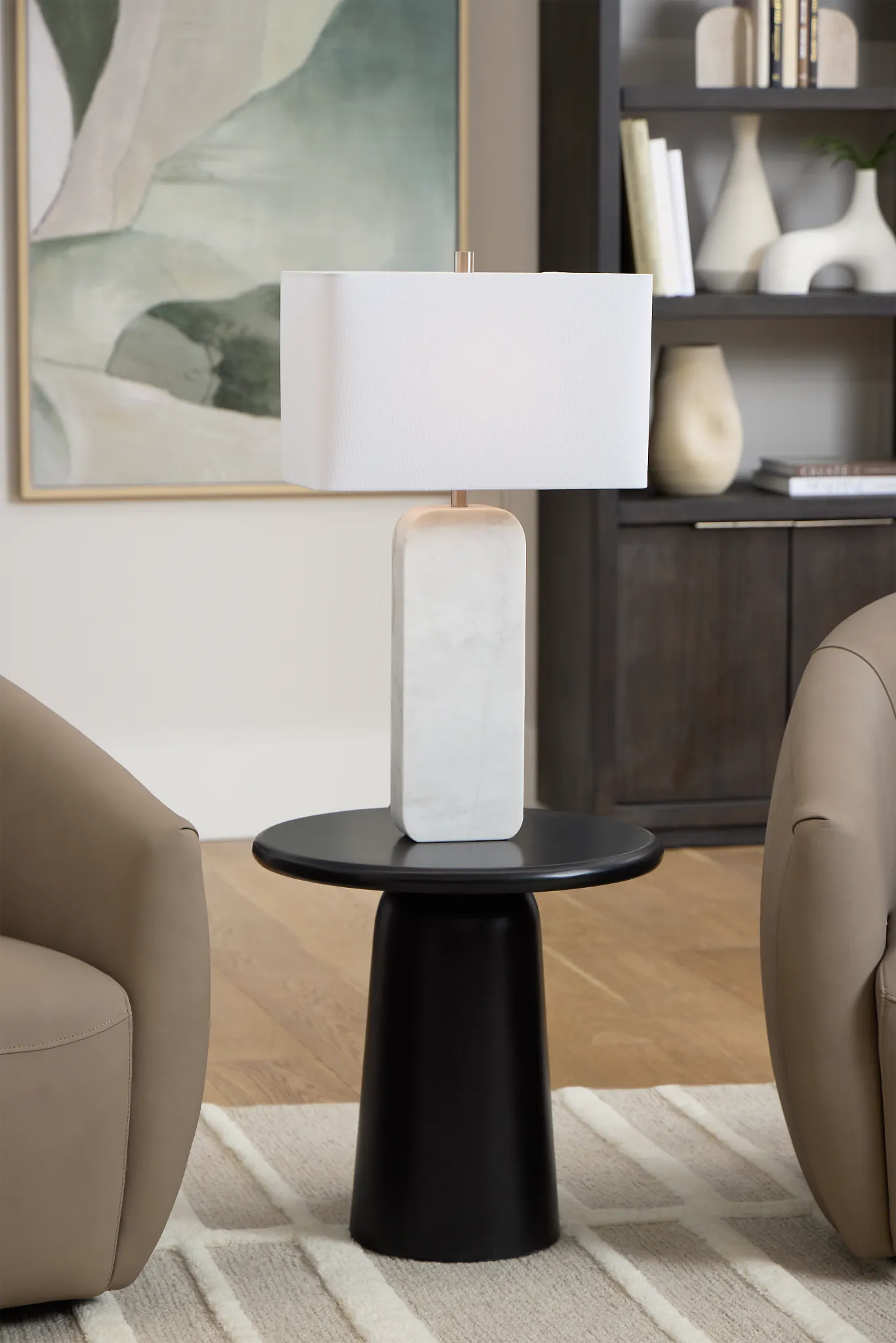 Malo Black Round End Table