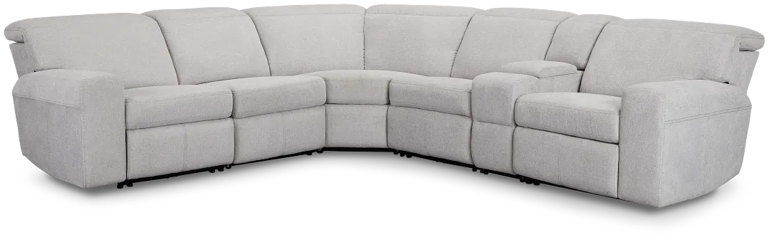 Callum Light Gray Fabric Medium 2-arm Triple Reclining Sectional