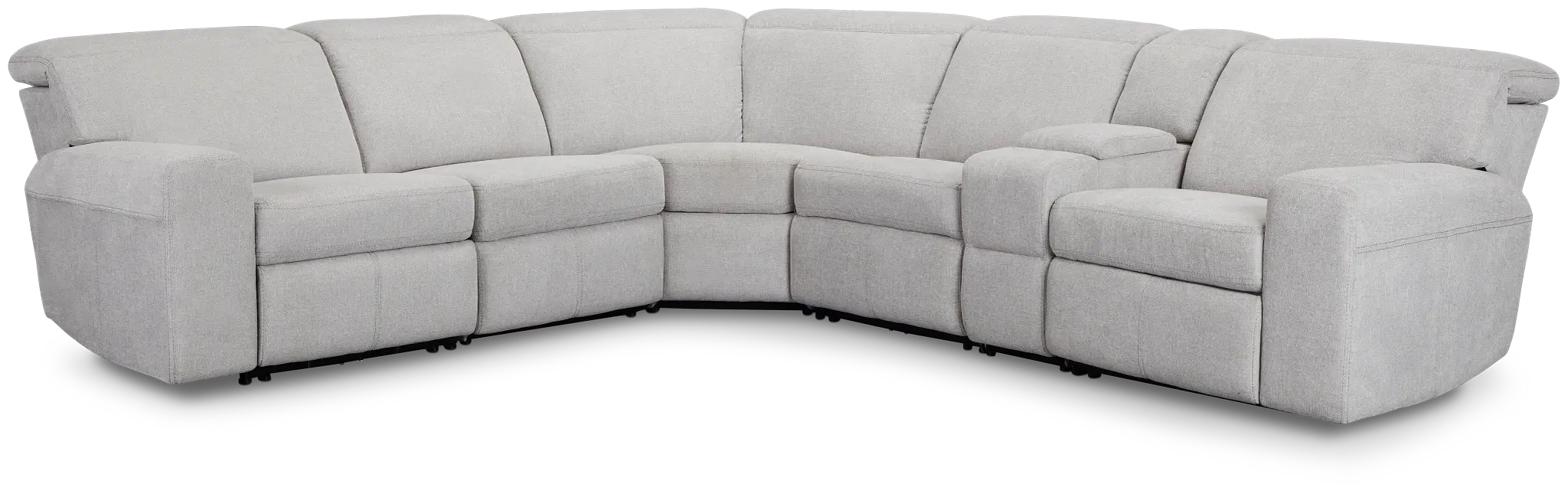 Callum Light Gray Fabric Medium 2-arm Triple Reclining Sectional Callum Light Gray Fabric Medium 2-arm Triple Reclining Sectional