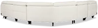 Zuri White Velvet Small Triple Power Reclining Two-arm Sectional