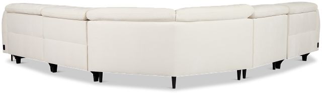 Zuri White Velvet Small Triple Power Reclining Two-arm Sectional
