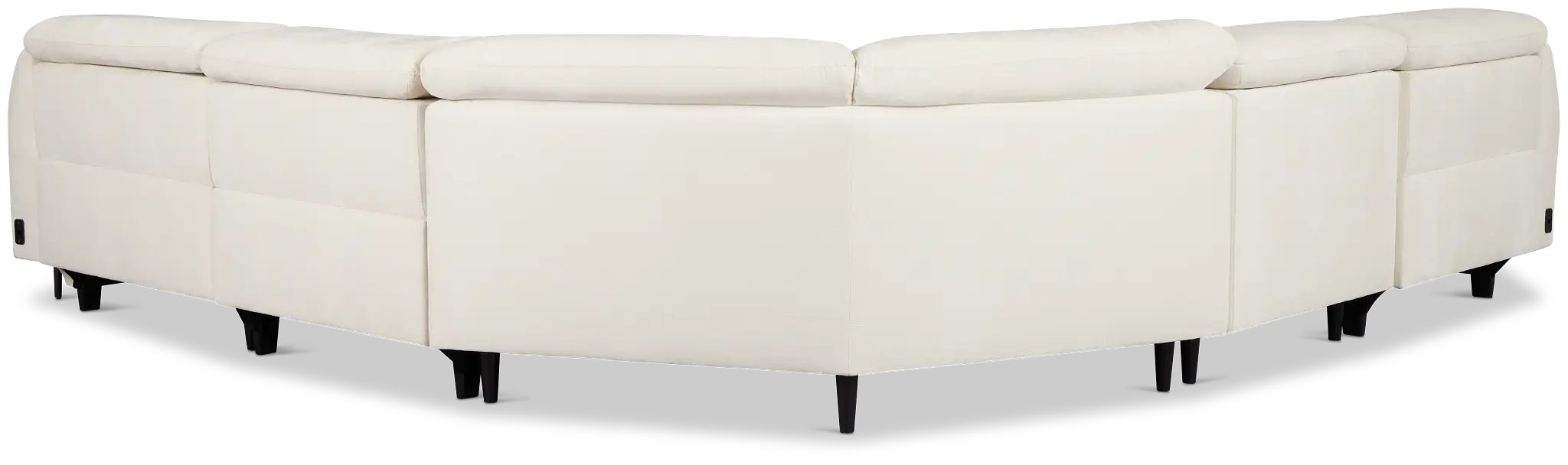 Zuri White Velvet Small Triple Power Reclining Two-arm Sectional Zuri White Velvet Small Triple Power Reclining Two-arm Sectional
