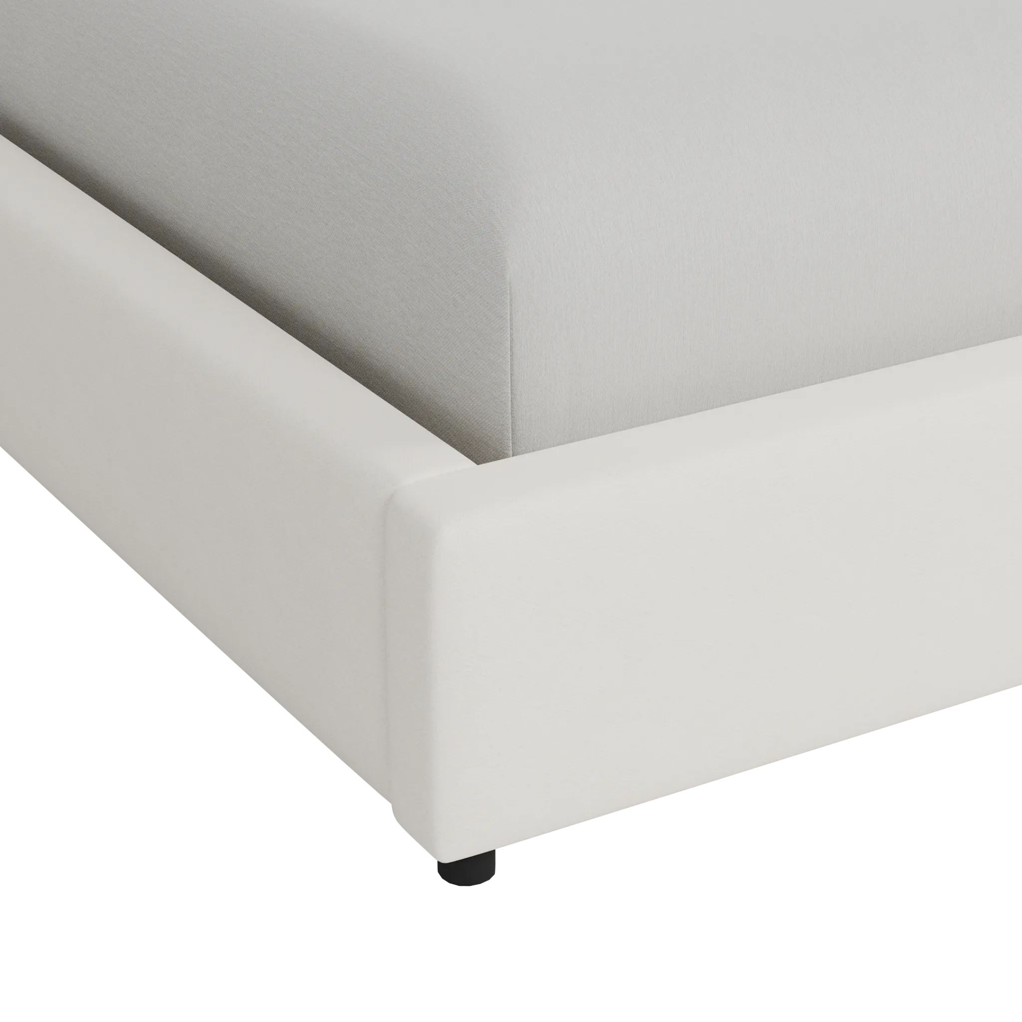 Grayton Revenue White 44" Upholstered Platform Bed