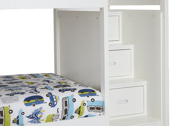 Bailey White Trundle Bunk Bed