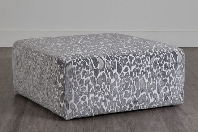 Aria Gray Fabric Cocktail Ottoman