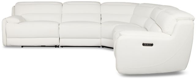 Jett White Micro Small Two-arm Power Reclining Sectional