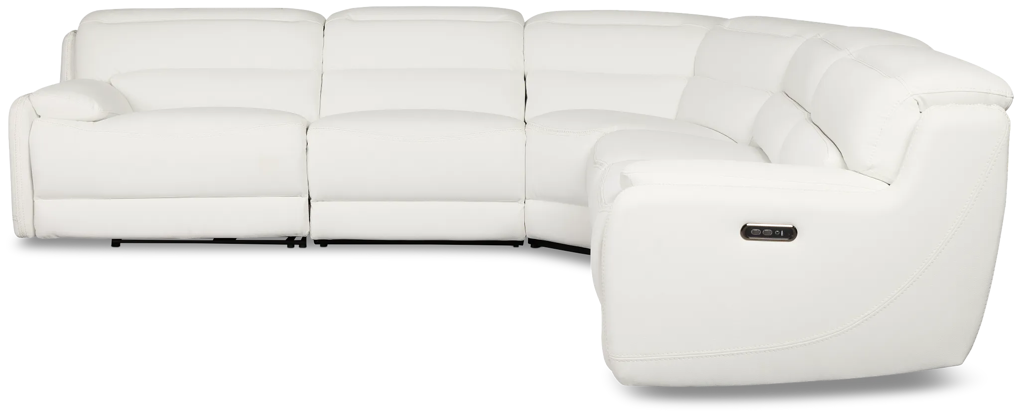 Jett White Micro Small Two-arm Power Reclining Sectional
