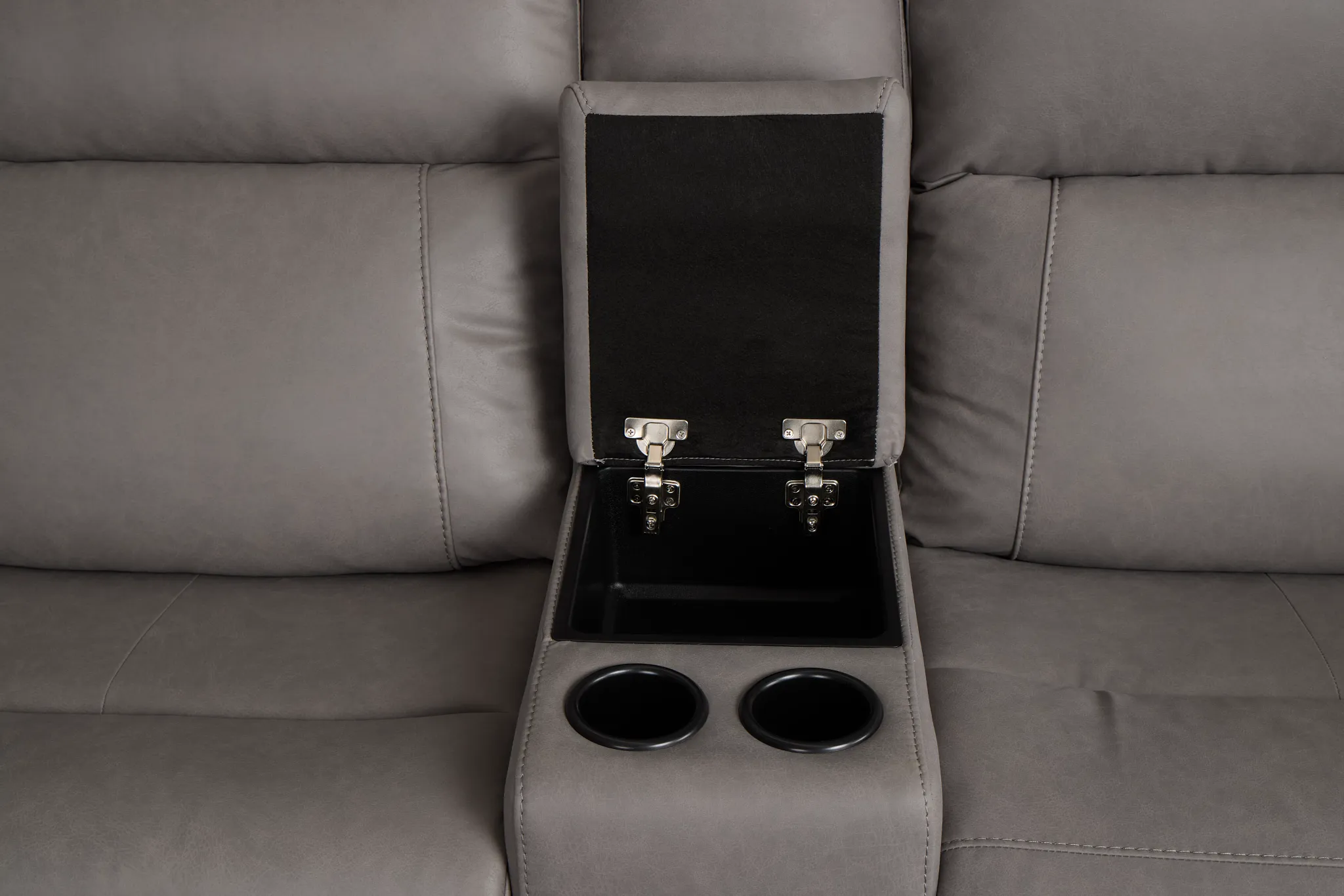 Colton Light Gray Micro Large Dual Power Reclining Two-arm Sectional