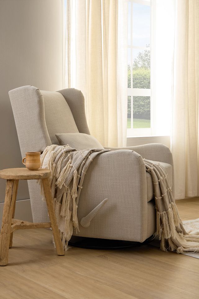 Georgia Khaki Fabric Swivel Glider Recliner