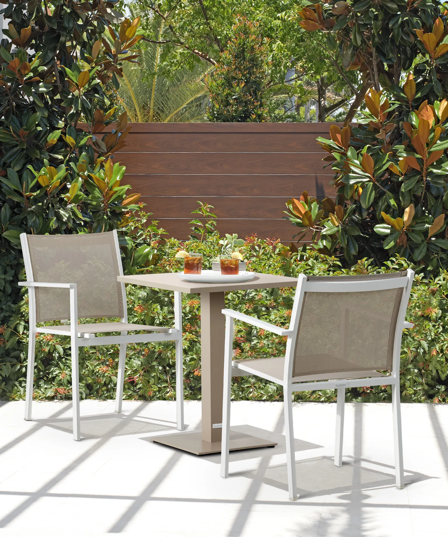 Aventura Champagne 23" Square Table & 2 Chairs