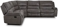 Dober Dark Gray Micro Small Two-arm Manually Reclining Sectional