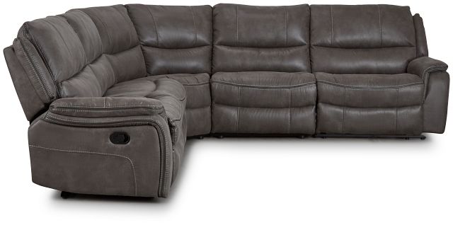 Dober Dark Gray Micro Small Two-arm Manually Reclining Sectional (3)