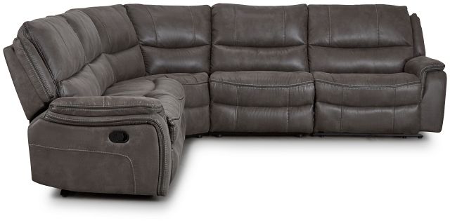 Dober Dark Gray Micro Small Two-arm Manually Reclining Sectional