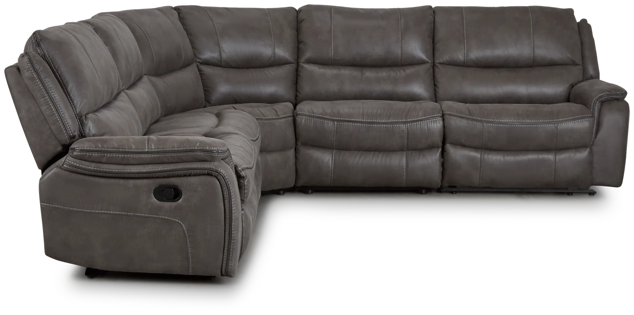 Dober Dark Gray Micro Small Two-arm Manually Reclining Sectional