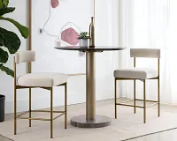 Mabel Ivory 24" Upholstered Barstool