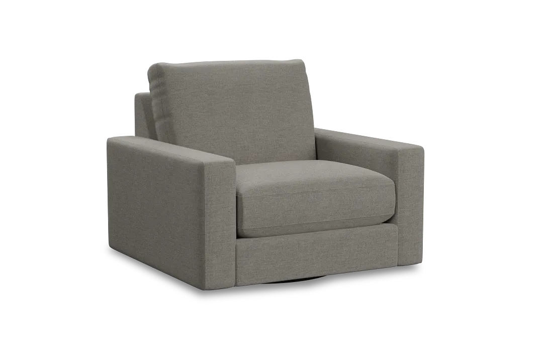 Edgewater Maguire Pewter Swivel Chair