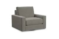 Edgewater Maguire Pewter Swivel Chair