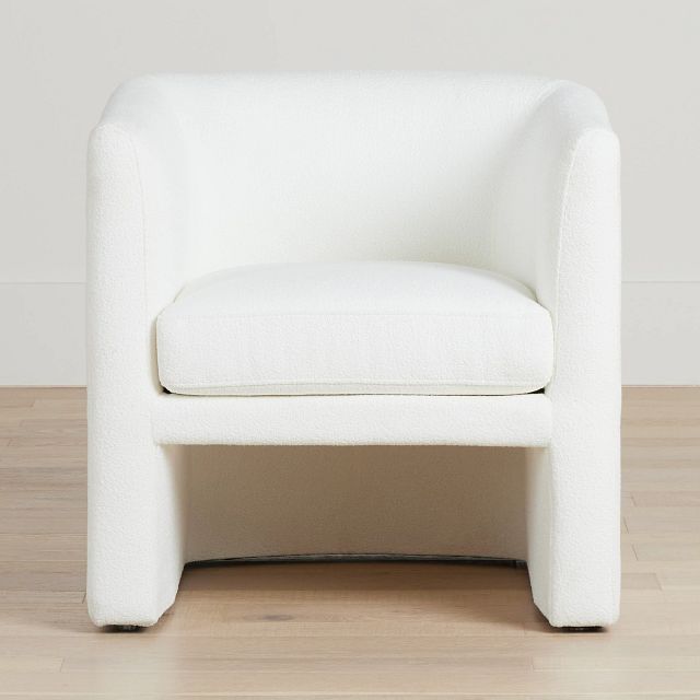 Kalid White Accent Chair