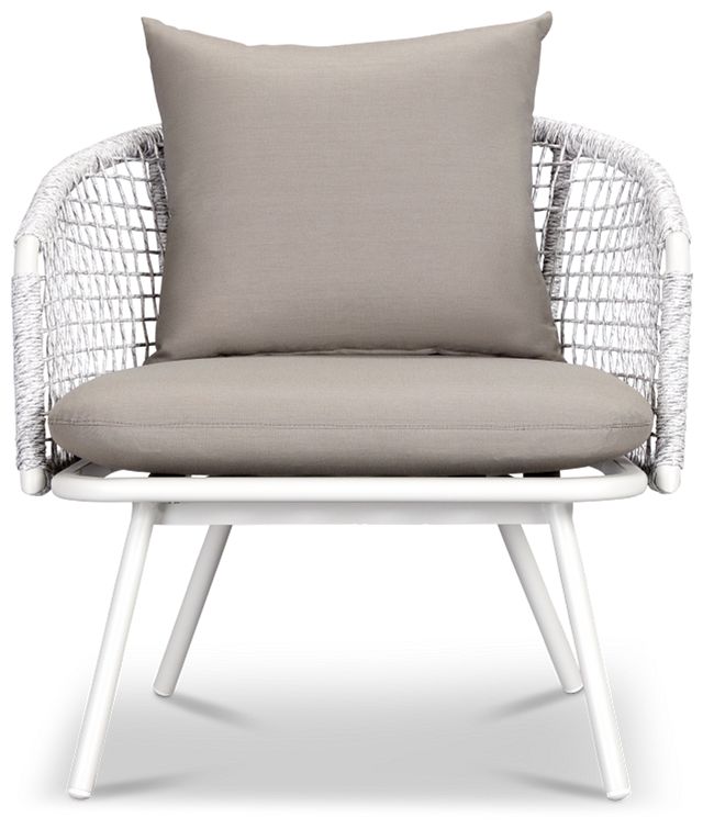 Malaga White Gray Arm Chair