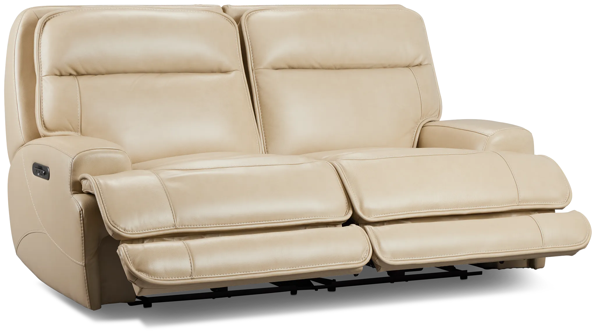 Casey Light Beige Lthr/vinyl Power Reclining Sofa
