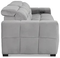 Gemma Light Gray Velvet Left Chaise Power Reclining Sectional