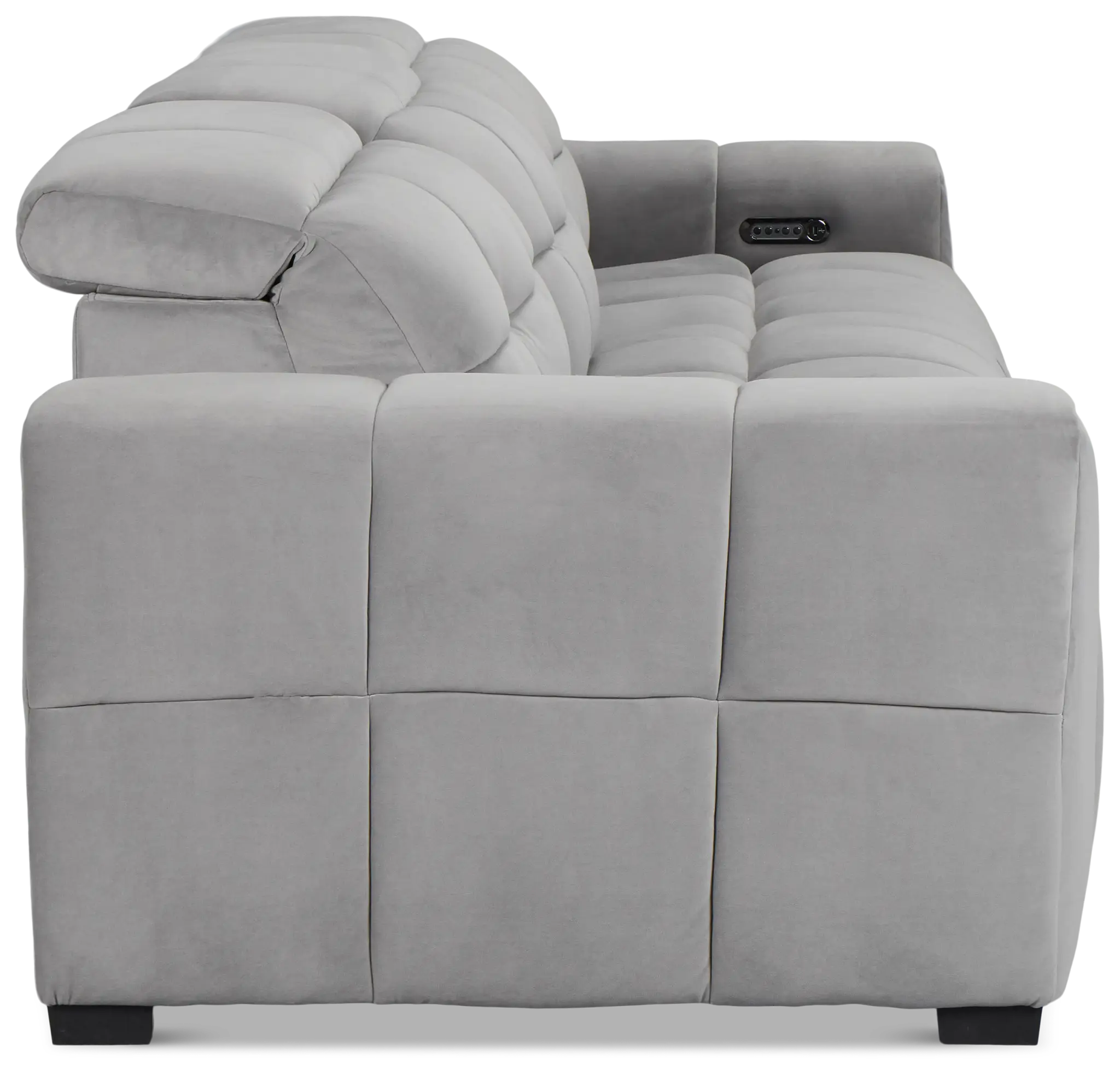 Gemma Light Gray Velvet Left Chaise Power Reclining Sectional Gemma Light Gray Velvet Left Chaise Power Reclining Sectional