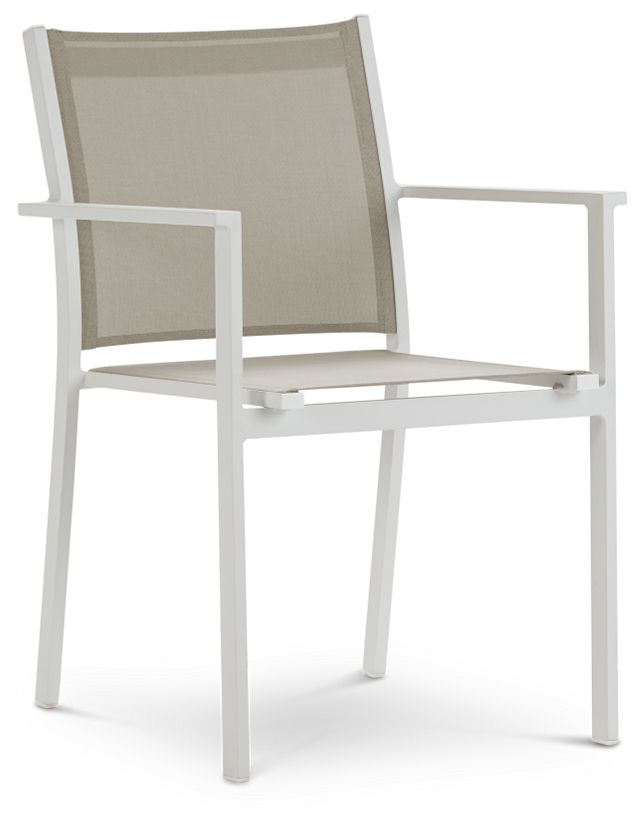 Aventura Champagne Aluminum Sling Arm Chair (1)