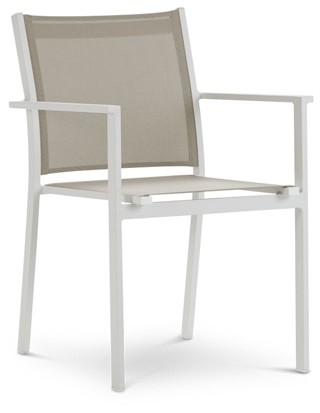Aventura Champagne Aluminum Sling Arm Chair