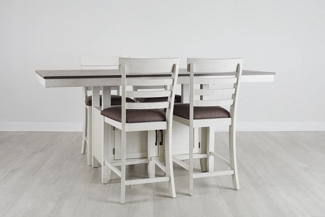 Huntsville Two-tone Rect High Table & 4 Barstools