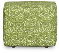 Borneo Green Fabric Vinyl Ottoman Small