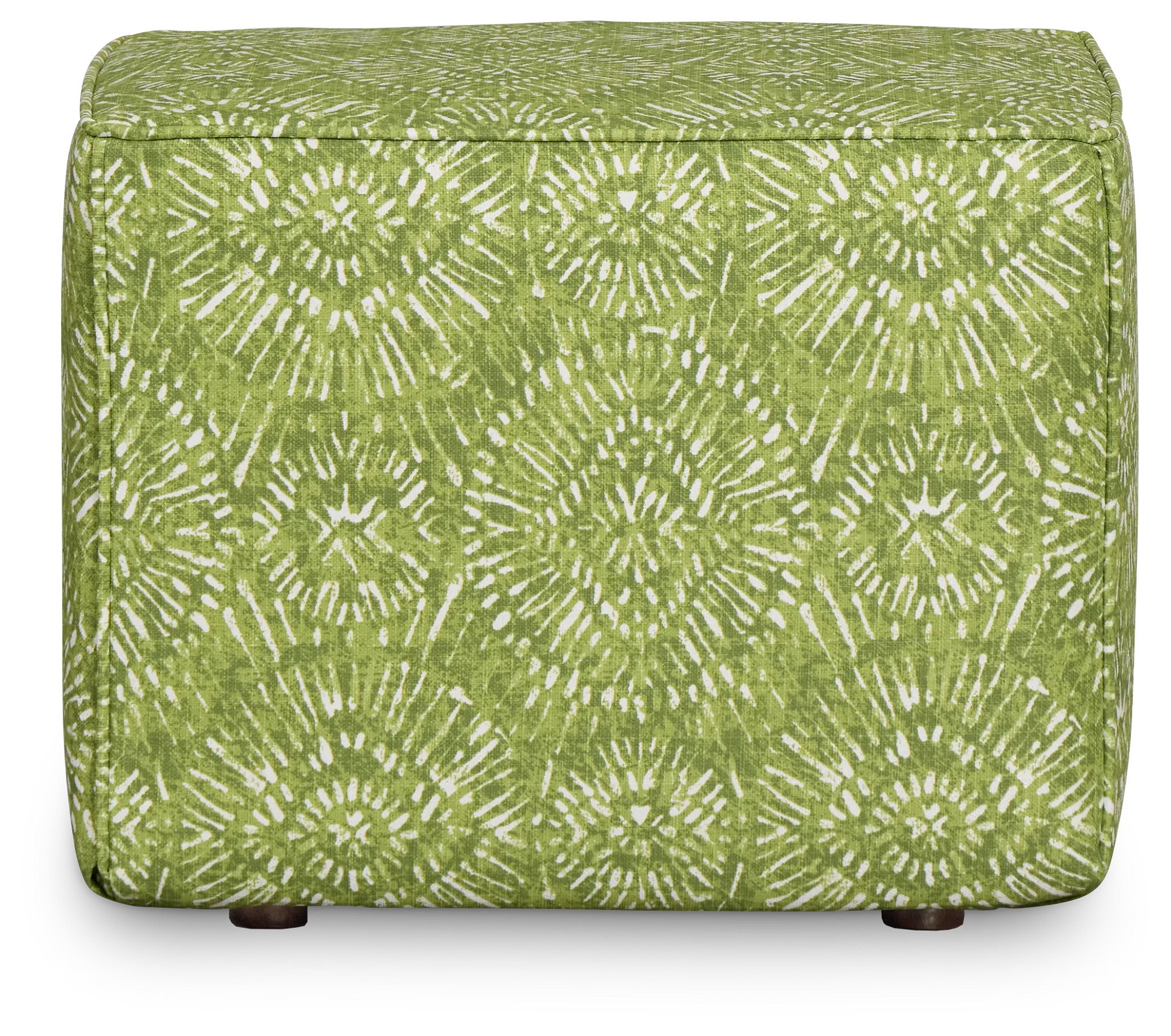 Borneo Green Fabric Vinyl Ottoman Small